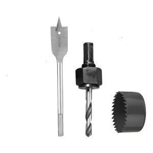 Set Sierra 54mm + Eje 3/8 + Mecha Madera 7/8 Ingco Akhs302