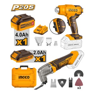 Kit 20v Pistola Calor + Multifunción Ingco Cosli230703