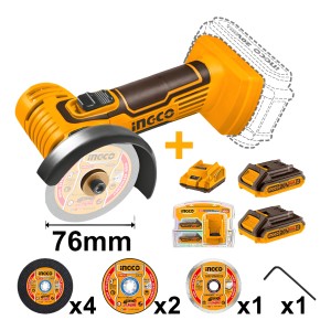 Mini Amoladora 3 20v +discos Con Bat/carg Ingco Cagli7601