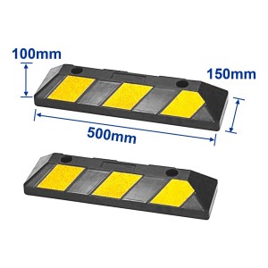 Tope Goma 50cm Para Auto Estacionamiento Wadfow Wyj5a15 X 2