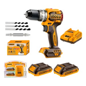 Taladro Percutor 20v 13mm Bl + 2 Baterias + Carg Ingco Lnf