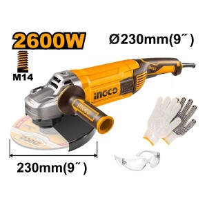 Amoladora Angular 2600w Ingco Industrial 9'' (230mm) Sierra