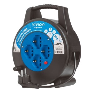 Alargue Carrete Enrollador 10 Metros - 4 Tomas Shucko Vivion