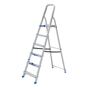 Escalera Familiar Aluminio 6 Escalones 120 Kg Wadfow Wld3h06