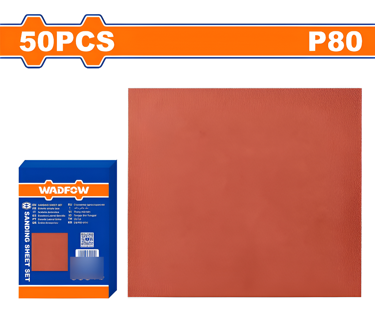 Pack X 50 Lijas Papel Madera Grano 80 Wadfow Wsm2503 L N F