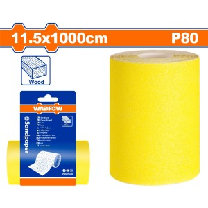 Rollo Lija Grano 80 11.5 X 1mt Amarilla Wadfow Wsm08012