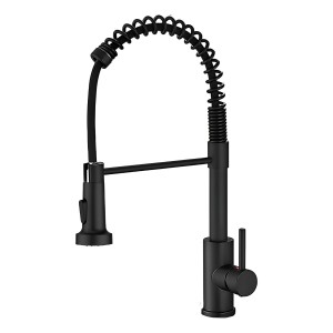 Monocomando Cocina Mesada Acero Inox. Chef Negro Zanetti L N