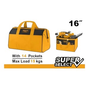 Bolso Porta Herramientas 16'' Ingco Htbg281628 Color Naranja