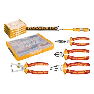 Set Organizador + 5 Herramientas Aisladas Ingco Hktv01p051