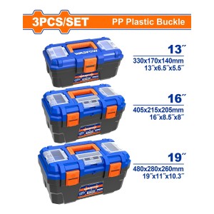 Set X 3 Cajas De Herramientas Plásticas Wadfow Wtb2103 - Lnf