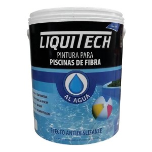 Pintura Pileta Piscina Liquitech Fibra Base Agua Antidesl 4l Color Blanco