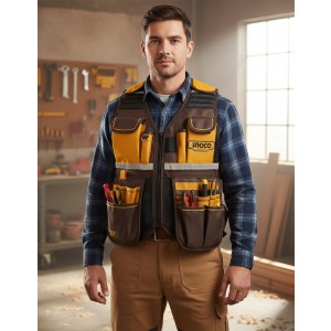 Chaleco Portaherramientas Ajustable 17 Bols Htvt09028 Ingco