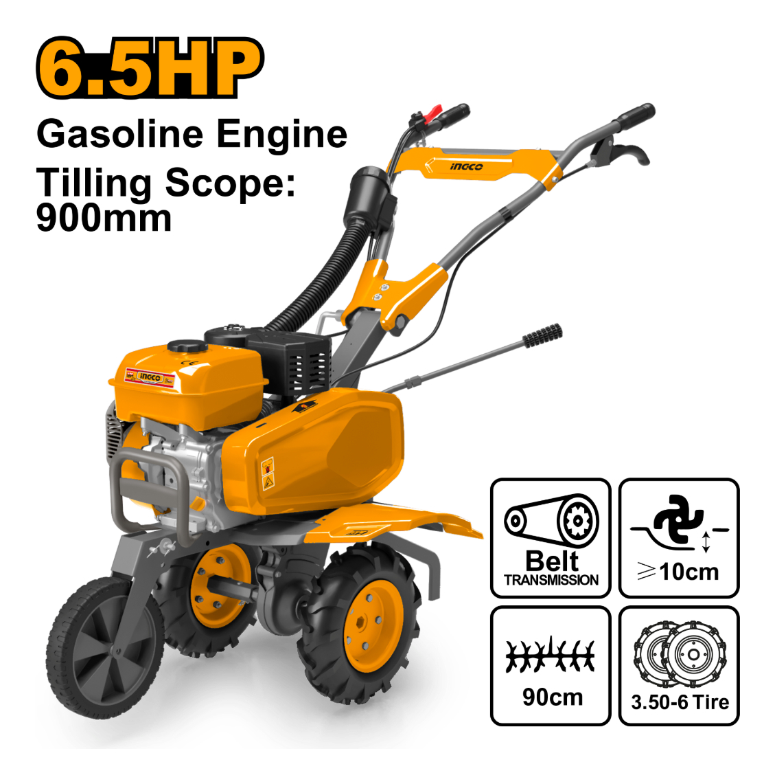 Motocultivadora Huerta Nafta 6.5hp Ingco Gc6101 - Imagen 2
