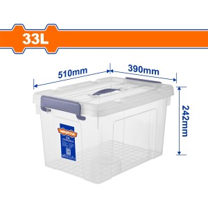 Contenedor Plastico Apilable Transparente 33l Wadfow Wtb2335