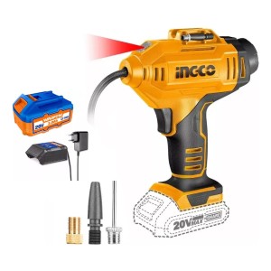 Inflador Compresor 20v P20s Cargador + Bater Ingco Cacli2018