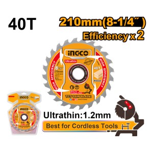 Disco Sierra Ingletadora 8-1/4 Para Madera 40 Dientes Ingco