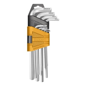 Juego 9 Llaves Allen Cromo Vanadio 1.5 A 10mm Ingco Hhk11091