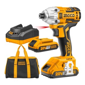 Pistola De Impacto Llave Inalambrica 1/4in Cargador Baterias Amarillo