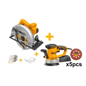 Kit Industria Ingco Sierra Circular+lijadora Roto Oribtal