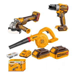 Kit Amoladora + Taladro + Sopladora Acc Ingco Cosli241192