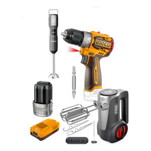 Kit Atornillador 16v Mixer + Batidora + 2 Bat Ingco Ckli1638