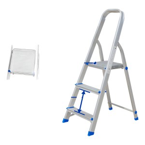 Escalera Familiar Aluminio 3 Escalones Color Inox Wld3h03