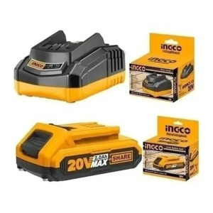 Kit Cargador + Bateria 20v 2ah Ingco P/herramientas P20s