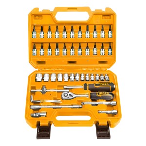 Crique Criquet 46 Piezas 1/4 Color Naranja Claro - Ingco Hkts14462