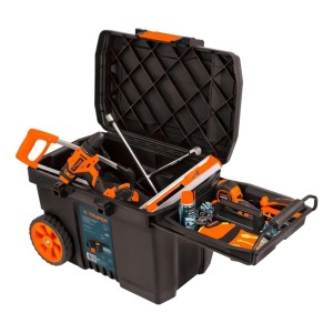 Caja De Herramientas Truper Chp-23r De Plástico Con Ruedas 39cm X 58cm X 43cm Negra Negro