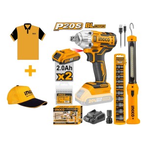 Kit Llave Impacto 20v Linterna + Obs Cosli23011 Ingco