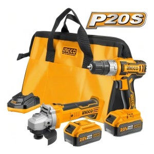 Kit Amoladora Angular 20v + Atornillador 20v Ingco Ckli2009