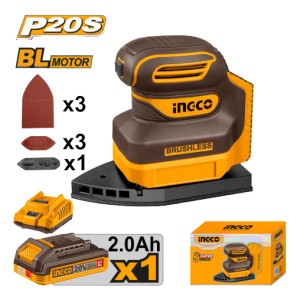 Lijadora Orbital Delta A Bateria P20s 20v + Lijas + Bat 2.0a