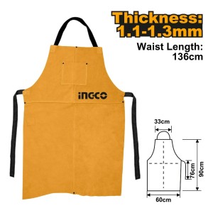 Delanta Cuero Amarillo 90x60cm Soldador Ingco Hgva03 - Lnf