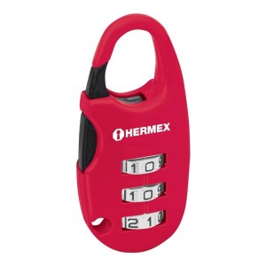 Candado 25 Mm Para Maleta Con Clave Hermex #cma-3c Rojo