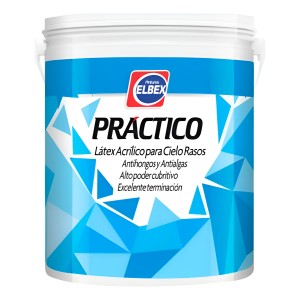 Pintura Látex Elbex Blanco Mate Para Cielorrasos 18l Antihongos Interior