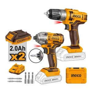 Set Atornillador Impacto Y Atornillador 10mm Ingco C Color Amarillo