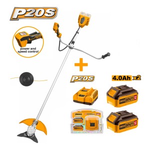 Desmalezadora 40v S/carbones P20 + Baterias Ingco Cstli20018
