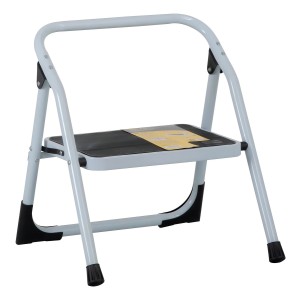 Escalera Plegable 1 Paso Acero Capacidad 150 Kg Pretul 24117 Gris