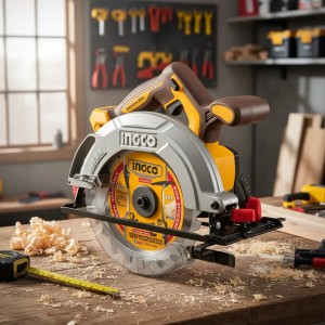 Sierra Circular A Batería Ingco 20v Motor Sin Carbones Csli1 Amarillo 50hz/60hz