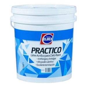 Cielorraso Práctico Elbex X 3,60 Lts Acabado Mate Color Blanco