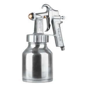 Pistola De Pintar Tarro Aluminio 1 Litro Truper Profesional Color Plateado