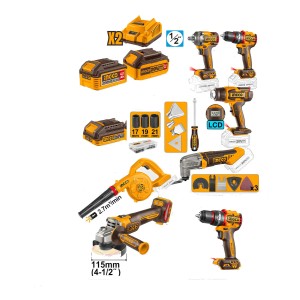 Kit Herramientas Ingco Completo A Bateria - L N F