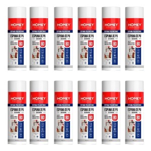 Espuma Poliuretano Expandido 750ml Pack 12u Fell Apta Madera Metal