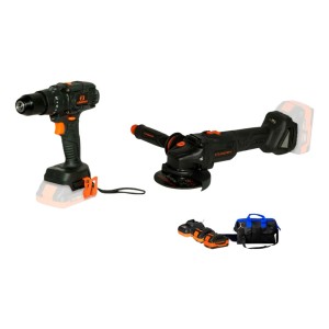 Taladro Percutor Pro + Amoladora + 2 Bat + Bolso Lusqtoff