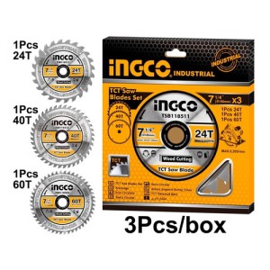 Set 3 Discos Cortes 7 1/4 P Circular Ingco Tsb51852153