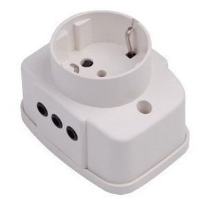 Toma Corriente Combinado Exterior 1 Shucko + 2 X 3 En Linea