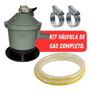 Kit Válvula De Gas 13kg + 1mt Manguera Reforzada +2 Abrazade