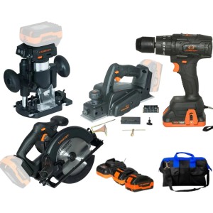 Combo A Bateria Carpintero Profesional Black Series Lusqtoff