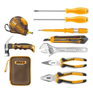 Set X 9 Herramientas Manuales Estuche Ingco Hkth20809 - L N