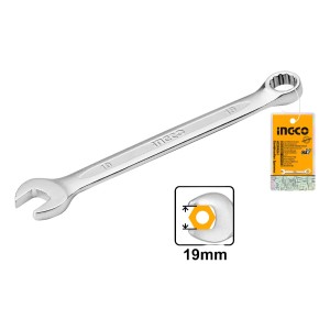 Llave Combinada Boca Y Estriada 19 Mm Cr-v Ingco Hcspa191